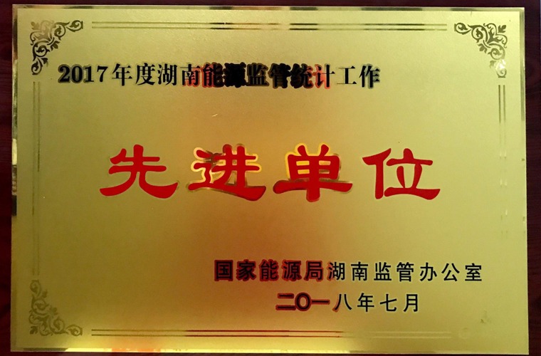 2017年度湖南能源监管统计工作先进单元
